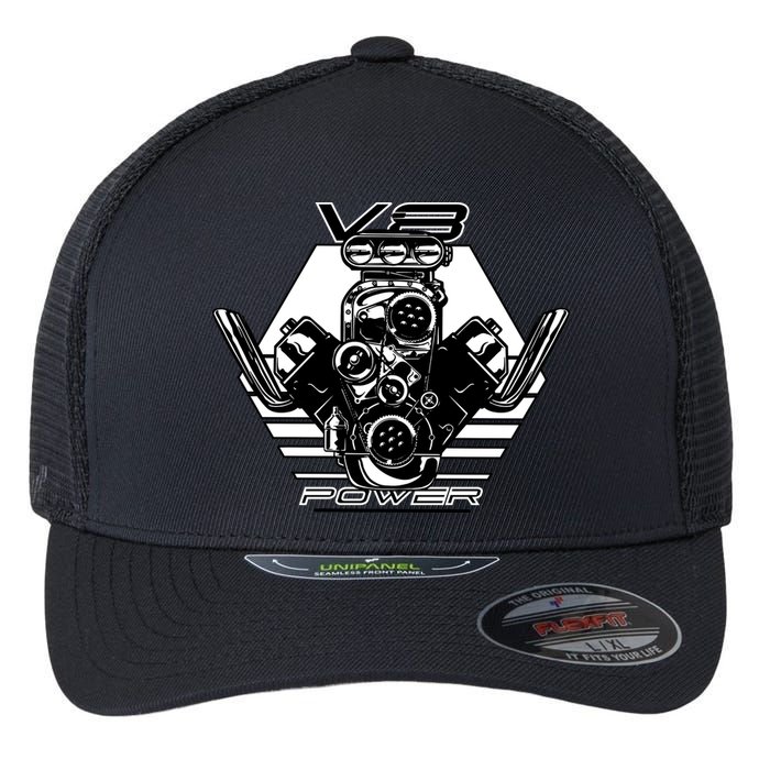 V8 Power Engine Flexfit Unipanel Trucker Cap