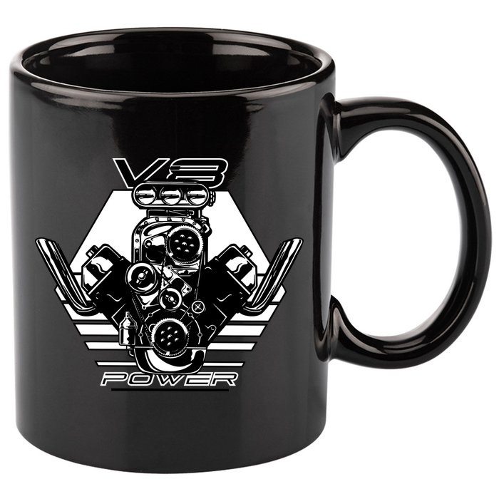 V8 Power Engine 11oz C Handle Ceramic Mug