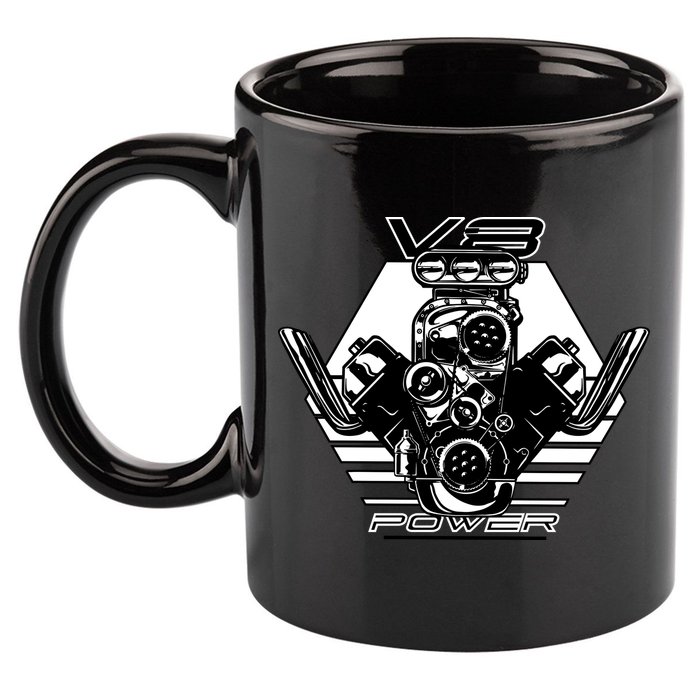 V8 Power Engine 11oz C Handle Ceramic Mug