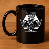 V8 Power Engine 11oz C Handle Ceramic Mug