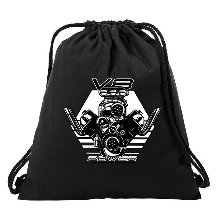 V8 Power Engine Drawstring Bag
