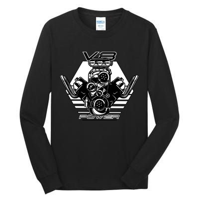 V8 Power Engine Tall Long Sleeve T-Shirt