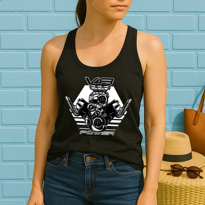 V8 Power Engine Womens Tank Top