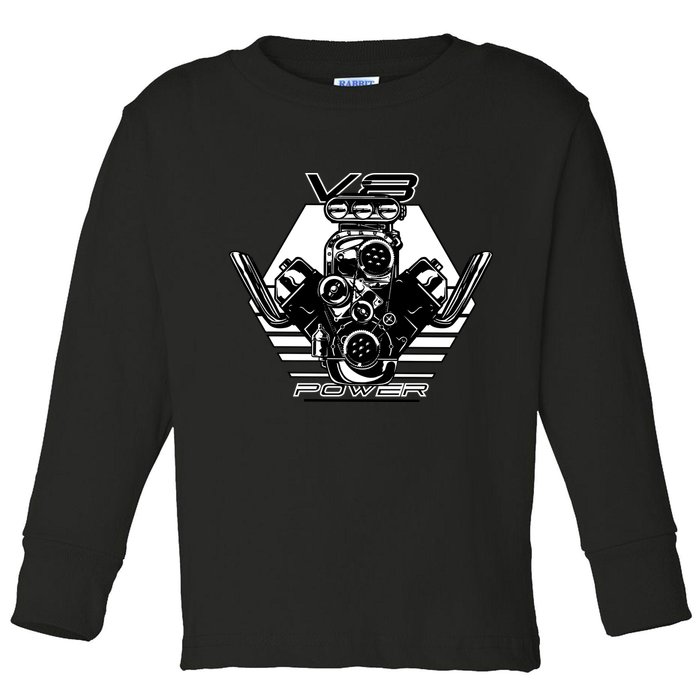 V8 Power Engine Toddler Long Sleeve Shirt