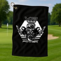 V8 Power Engine Golf Towel