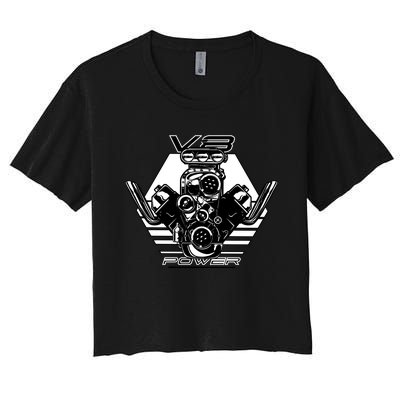 V8 Power Engine Women's Crop Top Tee