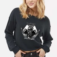 V8 Power Engine Cropped Pullover Crew