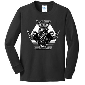 V8 Power Engine Kids Long Sleeve Shirt