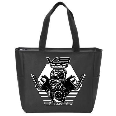 V8 Power Engine Zip Tote Bag