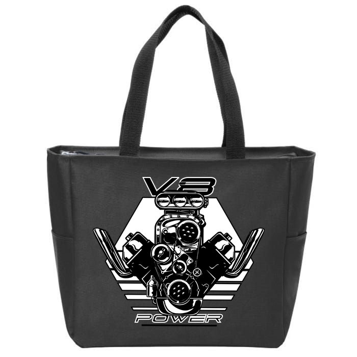 V8 Power Engine Zip Tote Bag