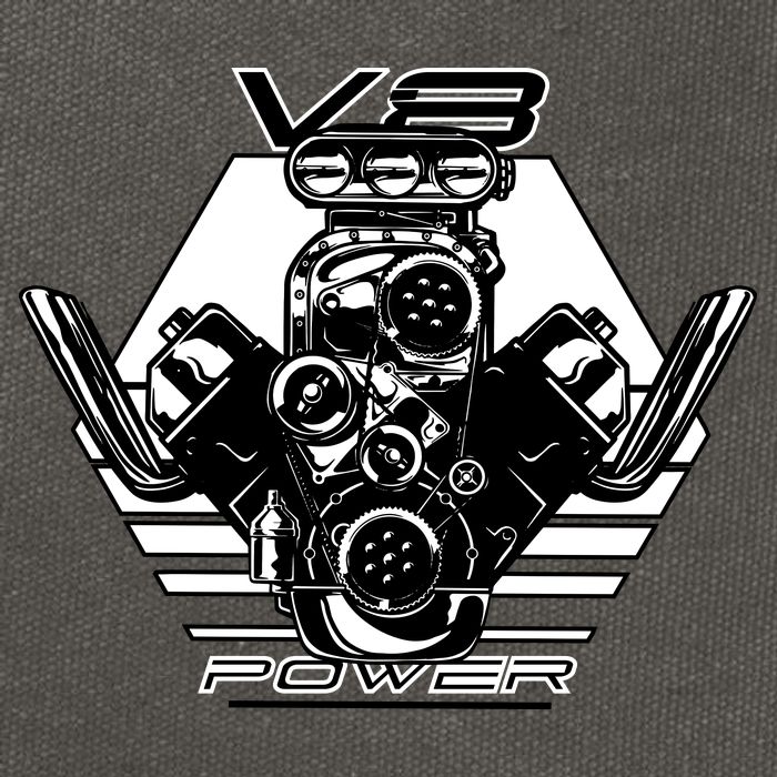 V8 Power Engine Cotton Canvas Backpack