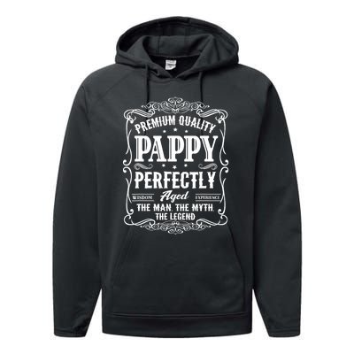 Vintage Pappy Fathers Day Grandpa Gift For  Performance Fleece Hoodie