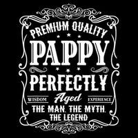 Vintage Pappy Fathers Day Grandpa Gift For  T-Shirt