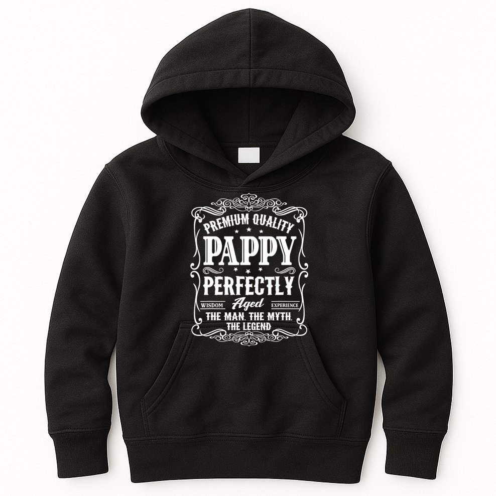 Vintage Pappy Fathers Day Grandpa Gift For  Kids Hoodie