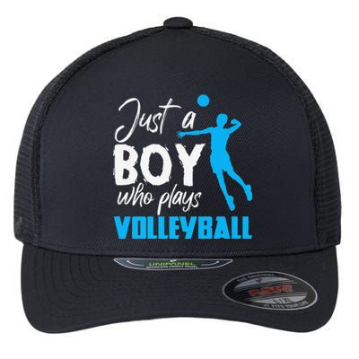 Volleyball Player funny Just A  Who Plays Volleyball Flexfit Unipanel Trucker Cap