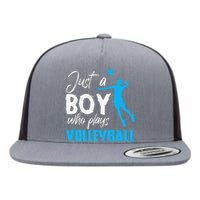 Volleyball Player funny Just A  Who Plays Volleyball Flat Bill Trucker Hat