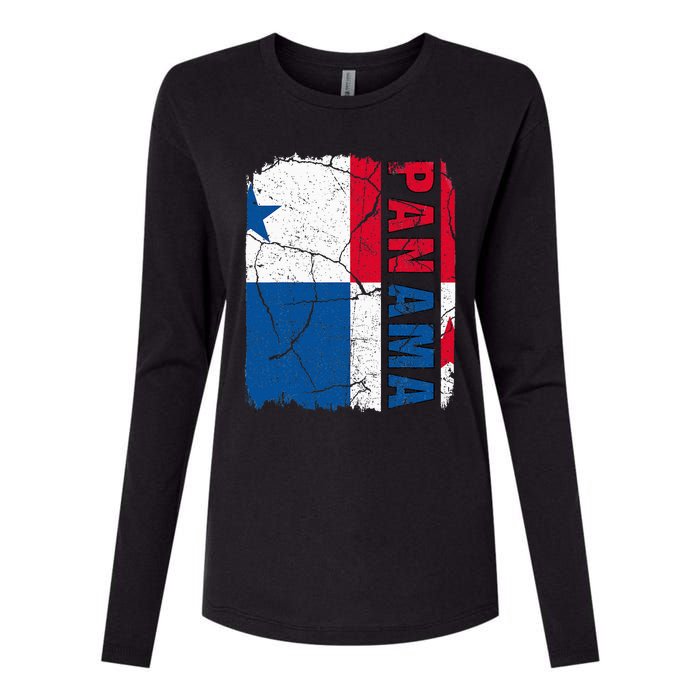 Vintage Panamanian Flag Panama Pride Roots Heritage Gift Womens Cotton Relaxed Long Sleeve T-Shirt