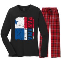 Vintage Panamanian Flag Panama Pride Roots Heritage Gift Women's Long Sleeve Flannel Pajama Set 