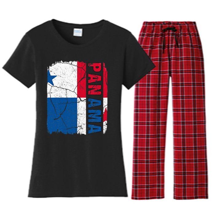 Vintage Panamanian Flag Panama Pride Roots Heritage Gift Women's Flannel Pajama Set