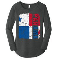 Vintage Panamanian Flag Panama Pride Roots Heritage Gift Women's Perfect Tri Tunic Long Sleeve Shirt