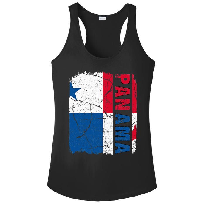 Vintage Panamanian Flag Panama Pride Roots Heritage Gift Ladies PosiCharge Competitor Racerback Tank