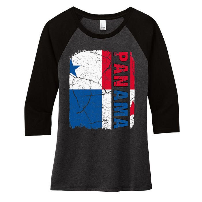 Vintage Panamanian Flag Panama Pride Roots Heritage Gift Women's Tri-Blend 3/4-Sleeve Raglan Shirt