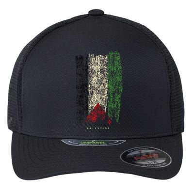 Vintage Palestine Flag Retro Palestinian Flag Palestinian Flexfit Unipanel Trucker Cap