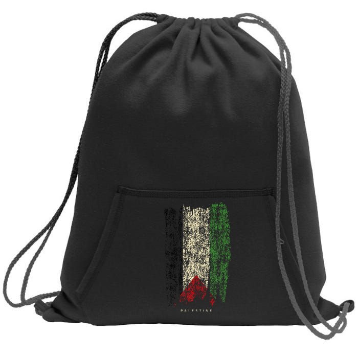 Vintage Palestine Flag Retro Palestinian Flag Palestinian Sweatshirt Cinch Pack Bag