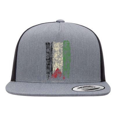 Vintage Palestine Flag Retro Palestinian Flag Palestinian Flat Bill Trucker Hat