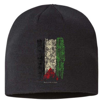 Vintage Palestine Flag Retro Palestinian Flag Palestinian Sustainable Beanie