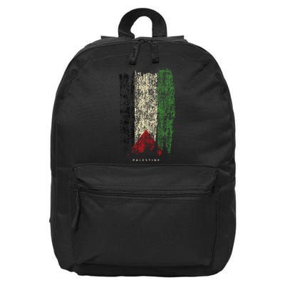 Vintage Palestine Flag Retro Palestinian Flag Palestinian 16 in Basic Backpack
