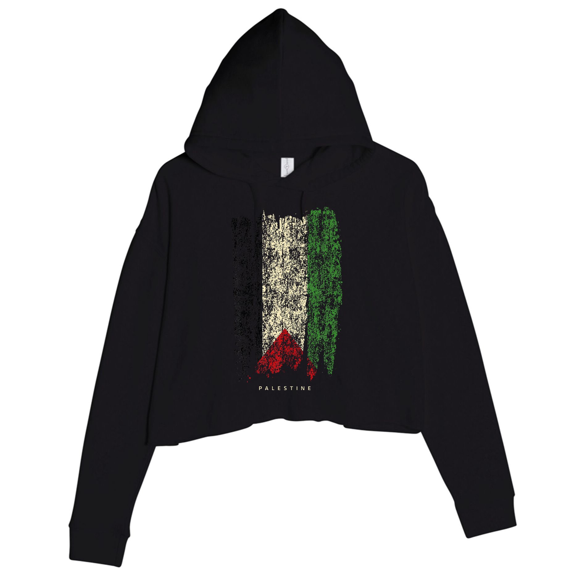 Vintage Palestine Flag Retro Palestinian Flag Palestinian Crop Fleece Hoodie