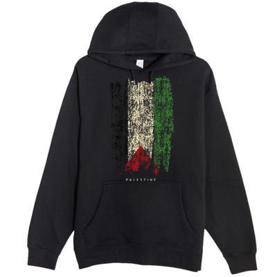 Vintage Palestine Flag Retro Palestinian Flag Palestinian Premium Pullover Hoodie