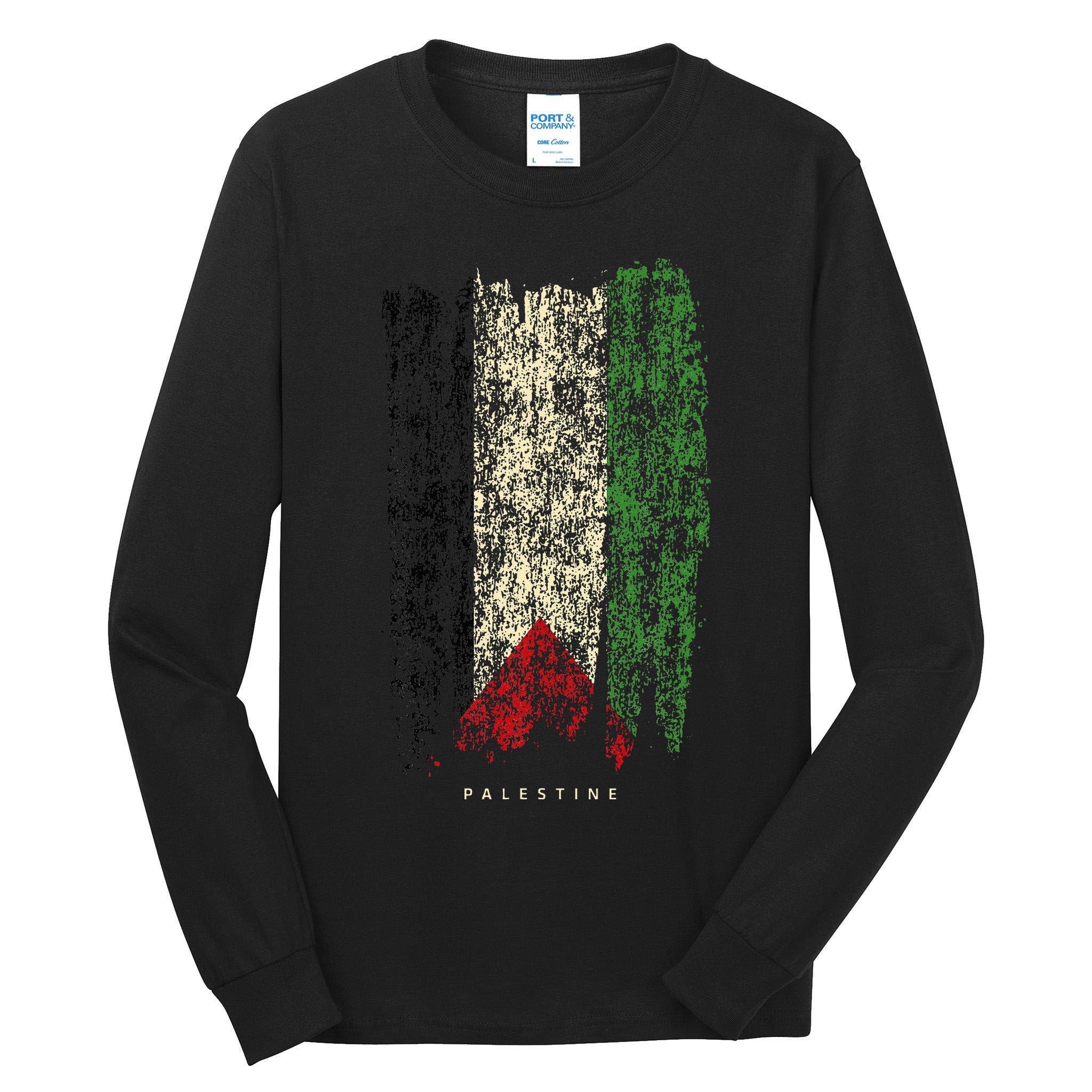 Vintage Palestine Flag Retro Palestinian Flag Palestinian Tall Long Sleeve T-Shirt