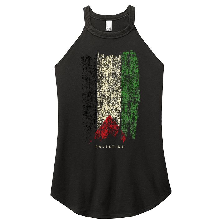 Vintage Palestine Flag Retro Palestinian Flag Palestinian Women's Perfect Tri Rocker Tank