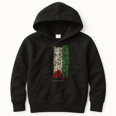 Vintage Palestine Flag Retro Palestinian Flag Palestinian Kids Hoodie