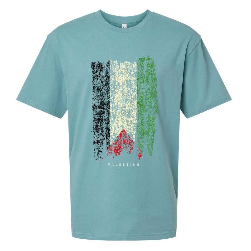 Vintage Palestine Flag Retro Palestinian Flag Palestinian Sueded Cloud Jersey T-Shirt