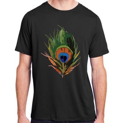 Vintage Peacock Feather Print Adult ChromaSoft Performance T-Shirt