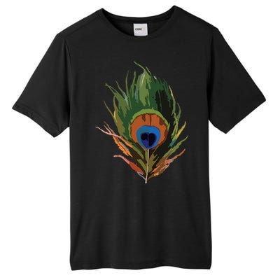 Vintage Peacock Feather Print Tall Fusion ChromaSoft Performance T-Shirt