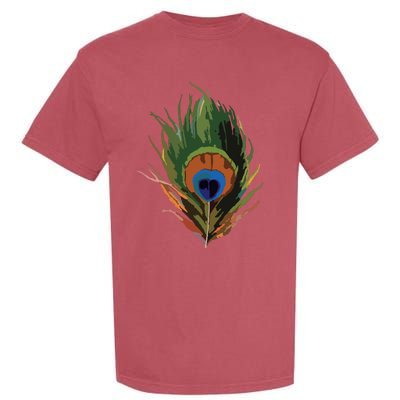 Vintage Peacock Feather Print Garment-Dyed Heavyweight T-Shirt