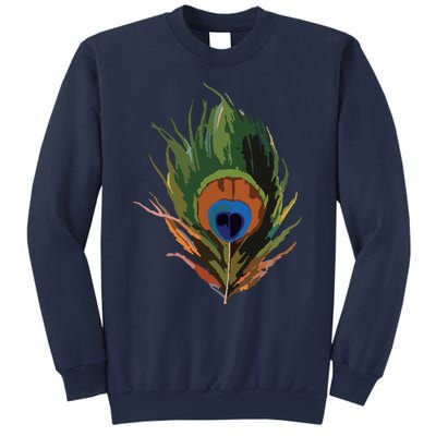 Vintage Peacock Feather Print Sweatshirt