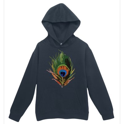 Vintage Peacock Feather Print Urban Pullover Hoodie