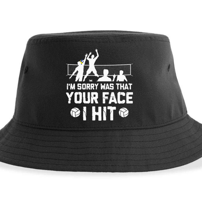 Volleyball Player Funny Beach Volleyball Sustainable Bucket Hat