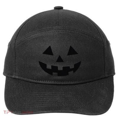 Vintage Pumpkin Face Jackolantern Jack O Lantern Halloween 7-Panel Snapback Hat