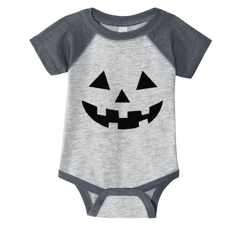 Vintage Pumpkin Face Jackolantern Jack O Lantern Halloween Infant Baby Jersey Bodysuit