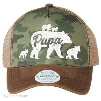 Vintage Papa Father Bear With 4 Cub Mothers Day Legacy Tie Dye Trucker Hat