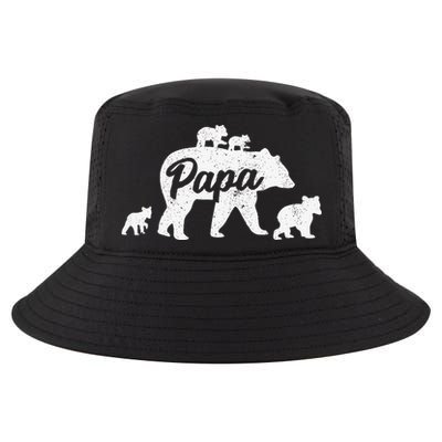 Vintage Papa Father Bear With 4 Cub Mothers Day Cool Comfort Performance Bucket Hat