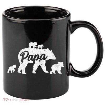 Vintage Papa Father Bear With 4 Cub Mothers Day 11oz C Handle Ceramic Mug