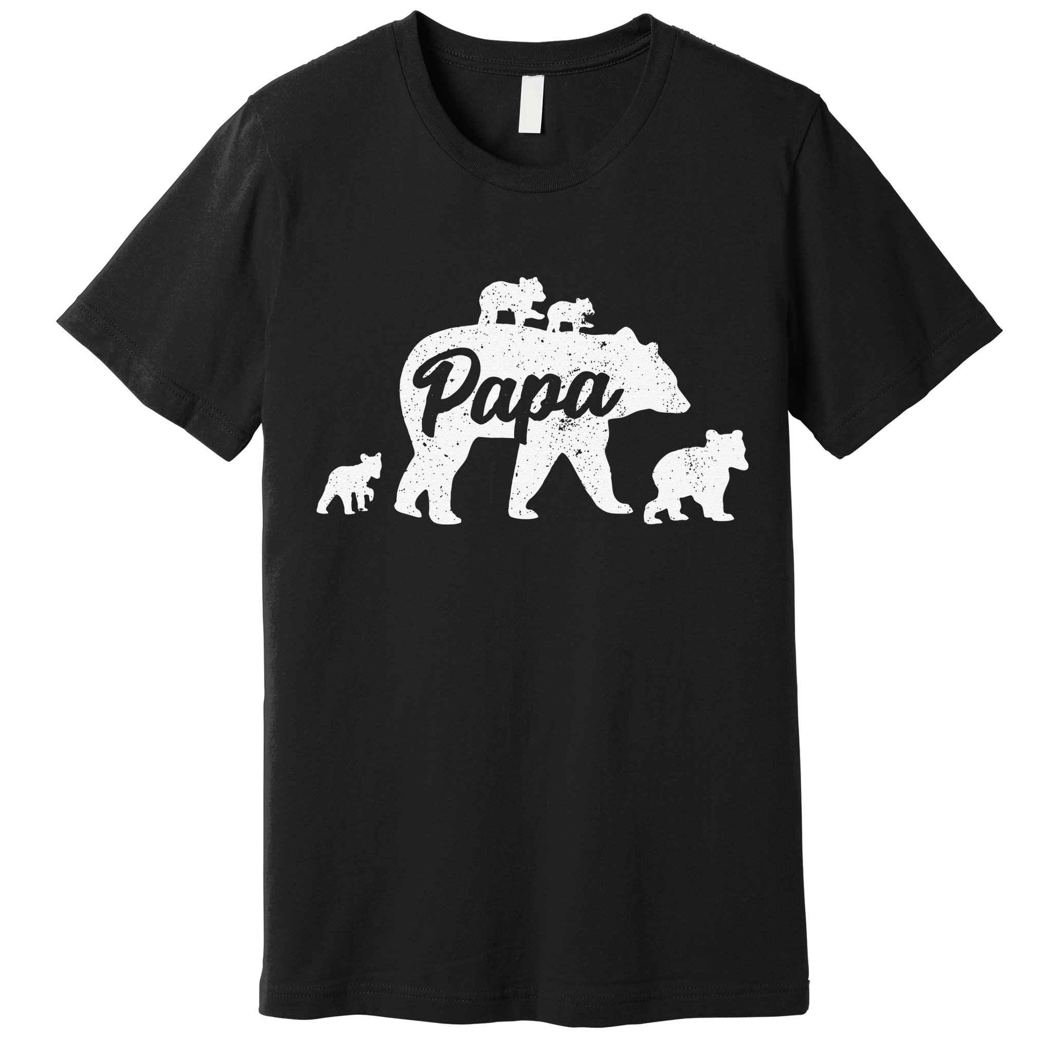 Vintage Papa Father Bear With 4 Cub Mothers Day Premium T-Shirt