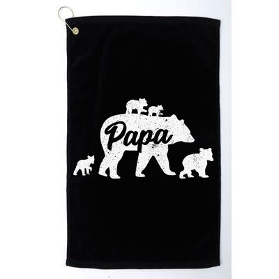 Vintage Papa Father Bear With 4 Cub Mothers Day Golf Towel
